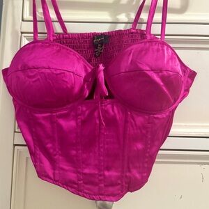 Hot pink corset crop top